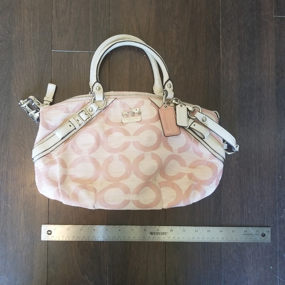 Pink Coach Op Art Crossbody Satchel - Picture 8 of 12